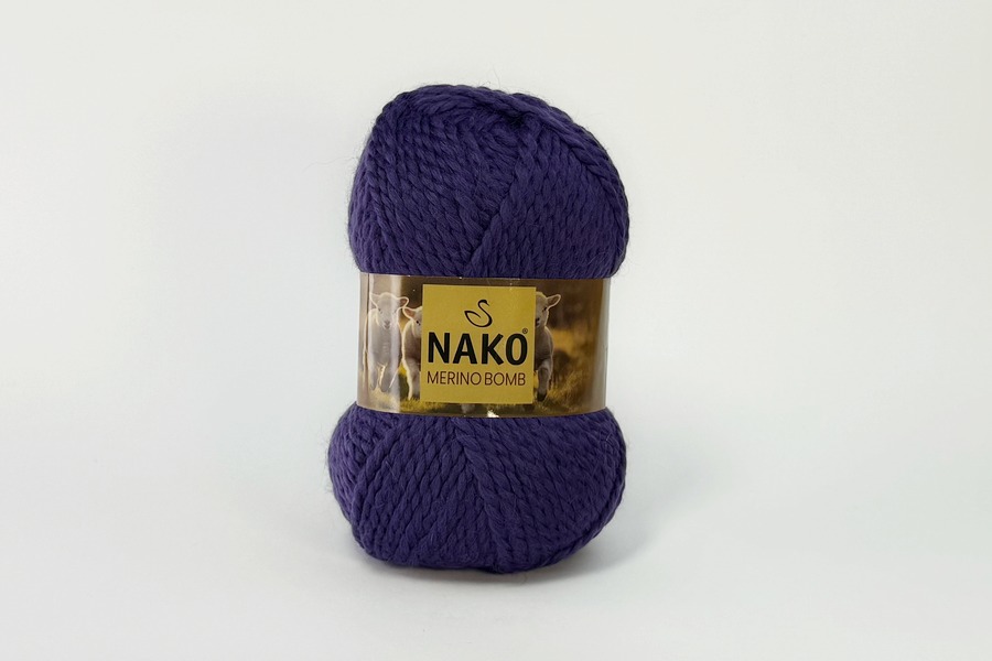 Пряжа Merino Bomb 100гр/120м NAKO, фіолетовий яскравий, 2326