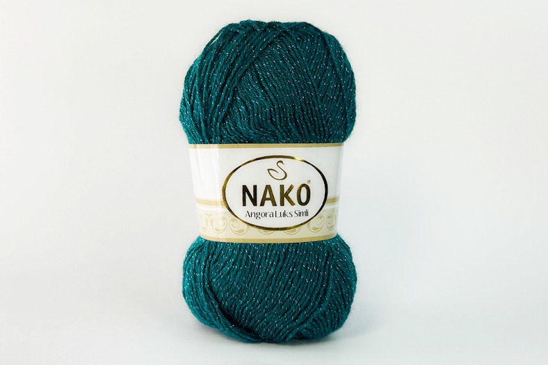 Пряжа 100гр/550м Angora Luks Simli, бірюзовий темний, 10171