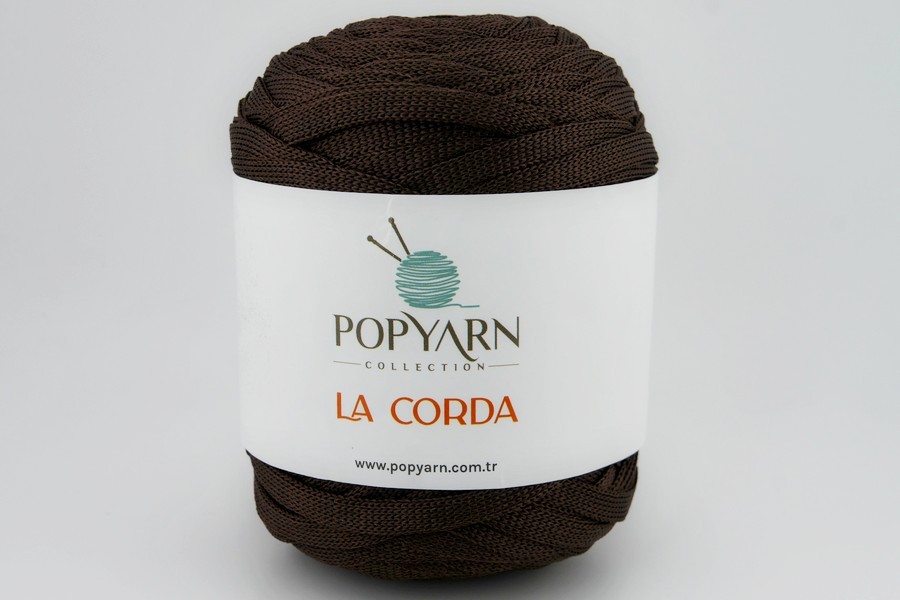 Пряжа La Corda 250гр/100м POPYARN, коричневий темний, 6195