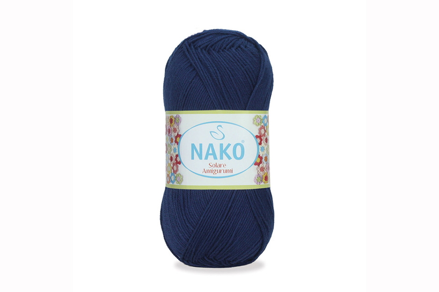 Пряжа Solare amigurumi 100гр/270м NAKO, синій темний, 6955