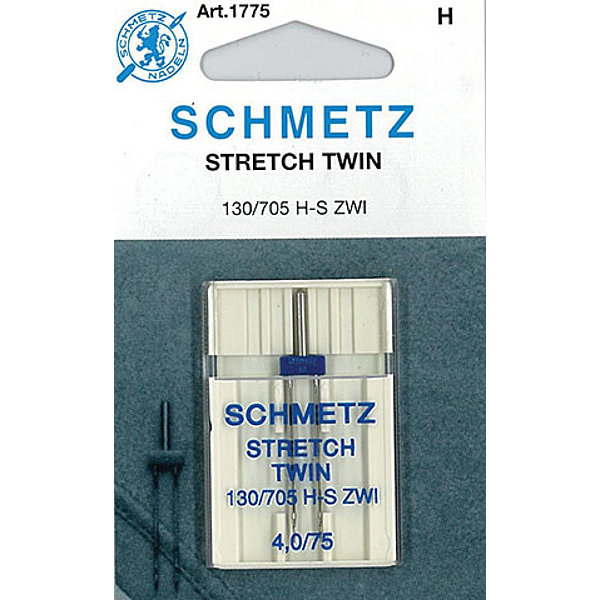 Голка подвійна 4.0 мм №75 для еластичних тканин STRETCH, SCHMETZ
