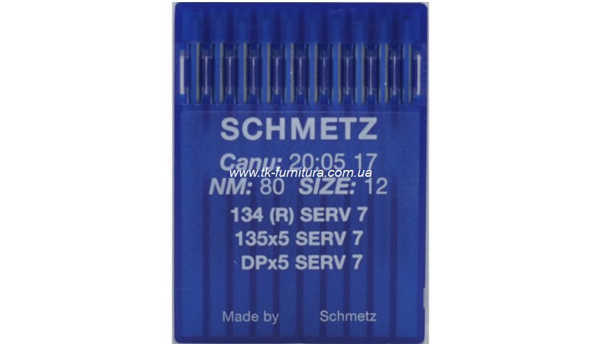 Голки DPx5 №80 (товста, кругле стандартне вістря), SCHMETZ