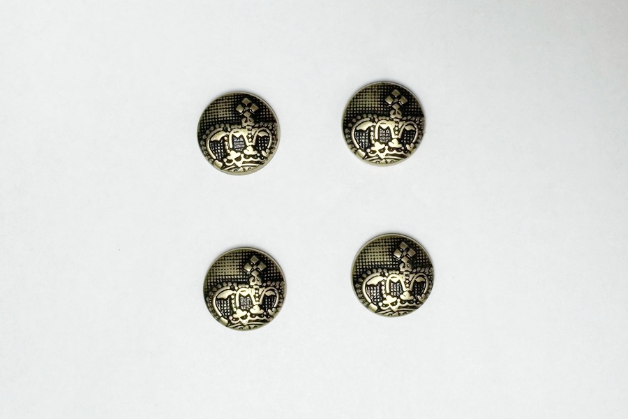 Гудзик 16 мм Mertbutton, стара латунь, 241e-28-bronz