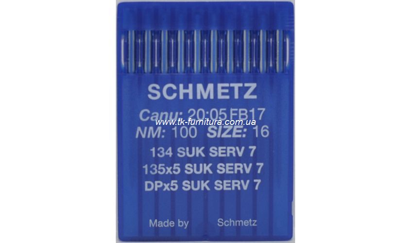 Голки DPx5 №100 (товста, сферичне тупе вістря), SCHMETZ
