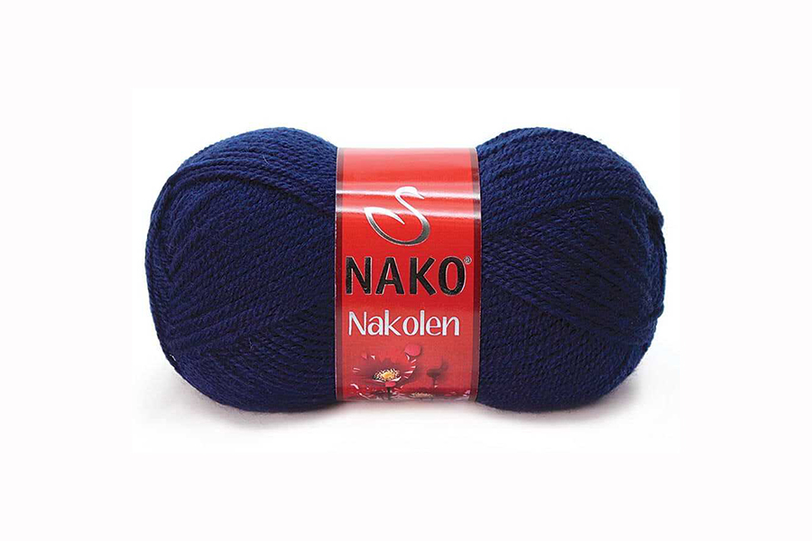Пряжа 100гр/210м Nakolen, синій темний, 148