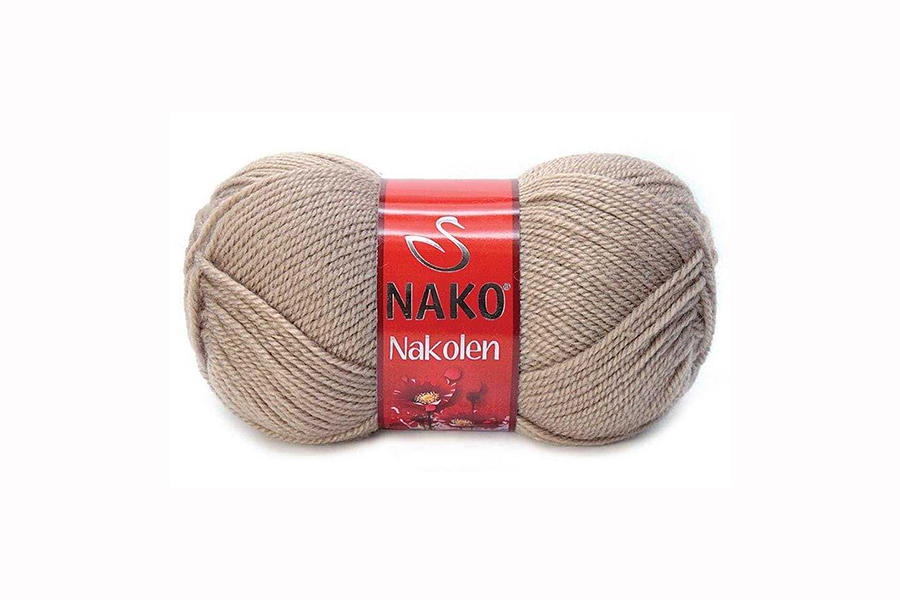 Пряжа 100гр/210м Nakolen, бежевий сірий, 1199