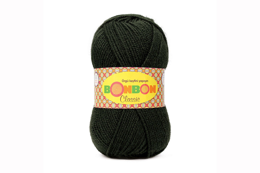 Пряжа Bonbon classic 100гр/200м NAKO, болотний темний, 98586