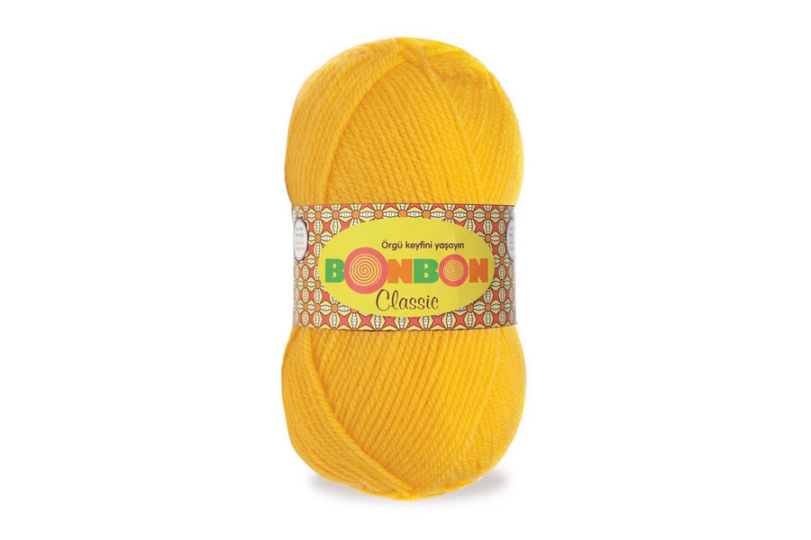Пряжа Bonbon classic 100гр/200м NAKO, жовтий канарейковий, 98217