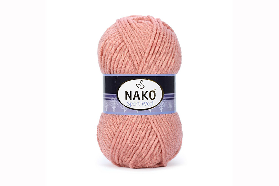 Пряжа Sport wool 100гр/120м NAKO, фрезовий рожевий, 2807