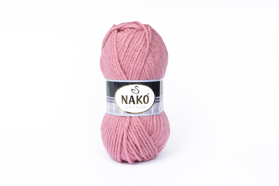 Пряжа Sport wool 100гр/120м NAKO, фрезовий рожевий темний, 2276