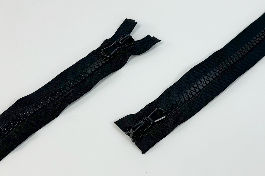 Блискавка трактор T10, 2 замки, 90 см MH, чорний