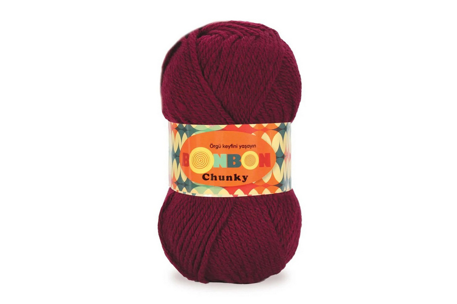 Пряжа Bonbon chunky 100гр/135м NAKO, вишневий темний, 98220