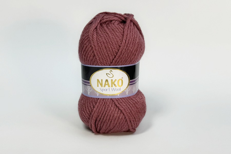 Пряжа Sport wool 100гр/120м NAKO, фрезовий рожевий темний, 327