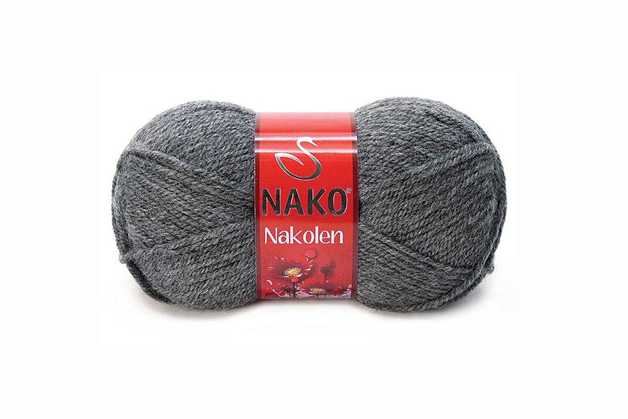 Пряжа 100гр/210м Nakolen, сірий темний, 193