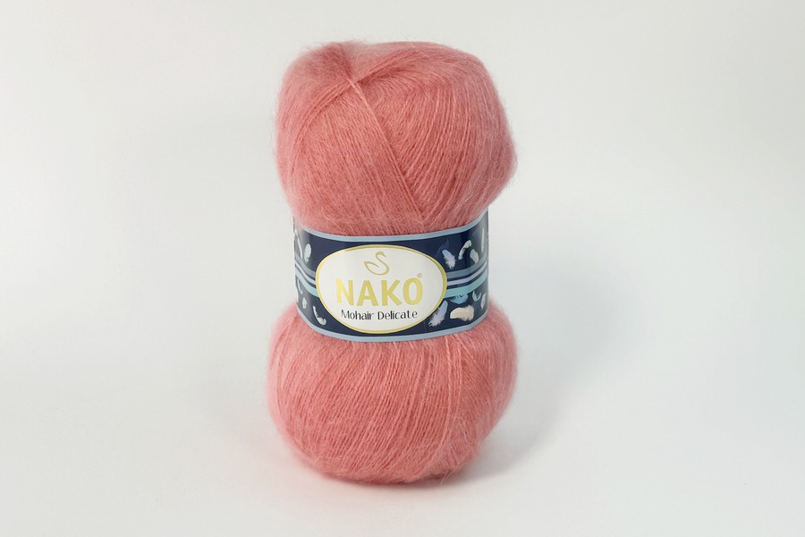 Пряжа Mohair Delikate 100гр/500м NAKO, рожевий кораловий, 338