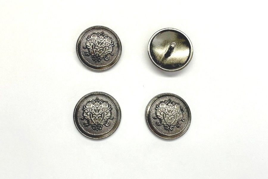 Гудзик металевий 15 мм Mertbutton, нікель чорний, SMB-7165-24-b.nik