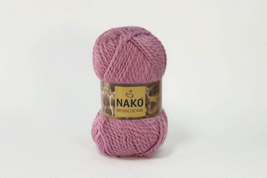 Пряжа Merino Bomb 100гр/120м NAKO, бузковий рожевий, 12120