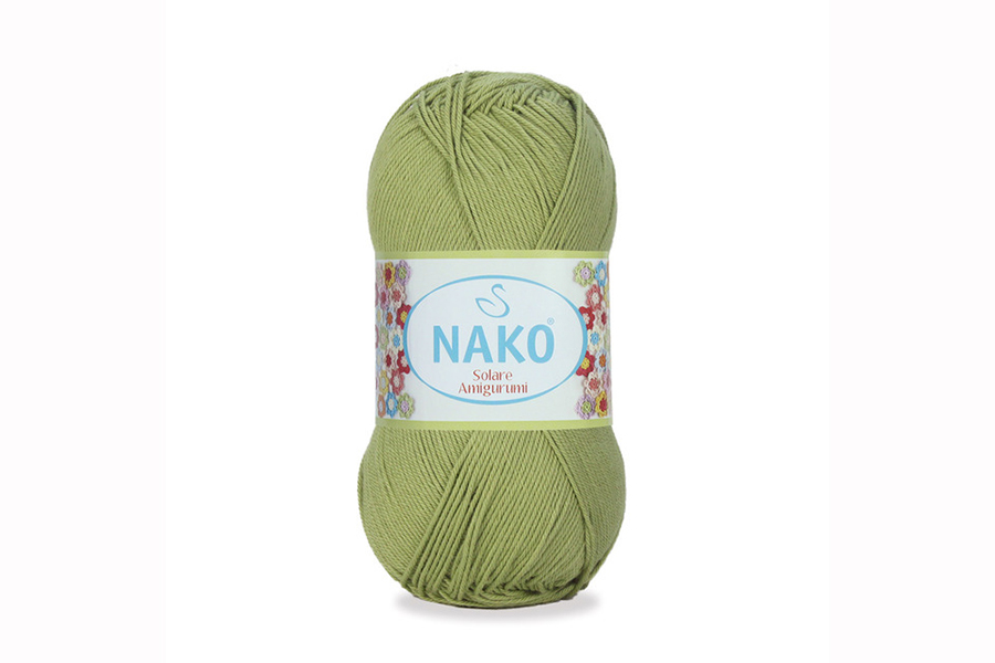 Пряжа Solare amigurumi 100гр/270м NAKO, оливковий світлий, 6688