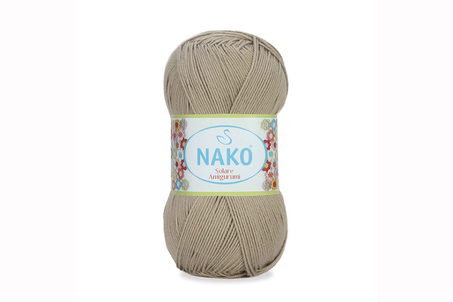 Пряжа Solare amigurumi 100гр/270м NAKO, бежевий сірий світлий, 257