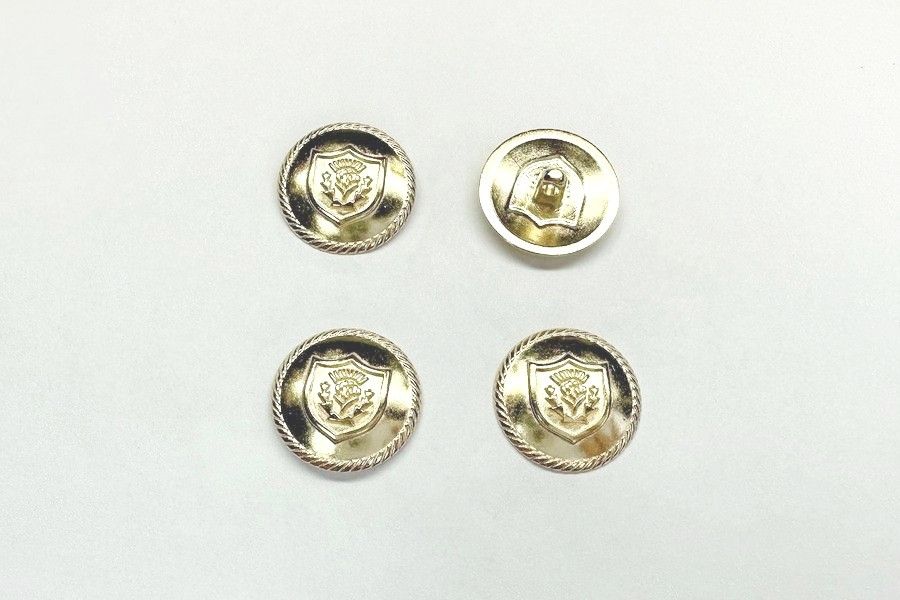 Гудзик металевий 20 мм Mertbutton, золото, SMB-405-32-gold