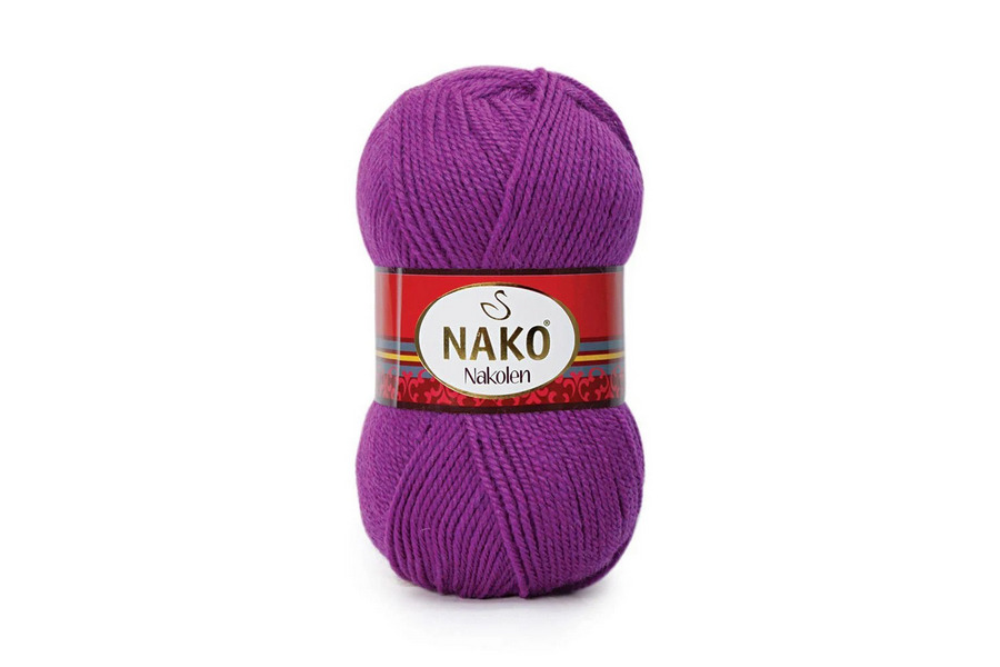 Пряжа 100гр/210м Nakolen, бузковий яскравий, 6637