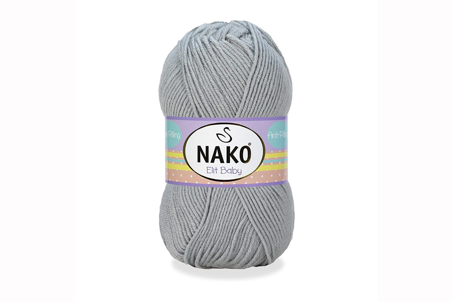 Пряжа Elit Baby 100гр/250м NAKO, блакитний сірий, 5378