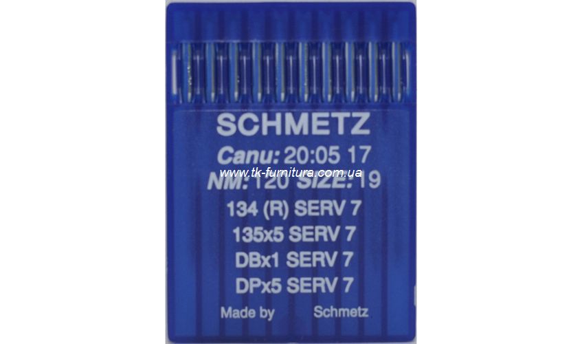 Голки DPx5 №120 (товста, кругле стандартне вістря), SCHMETZ