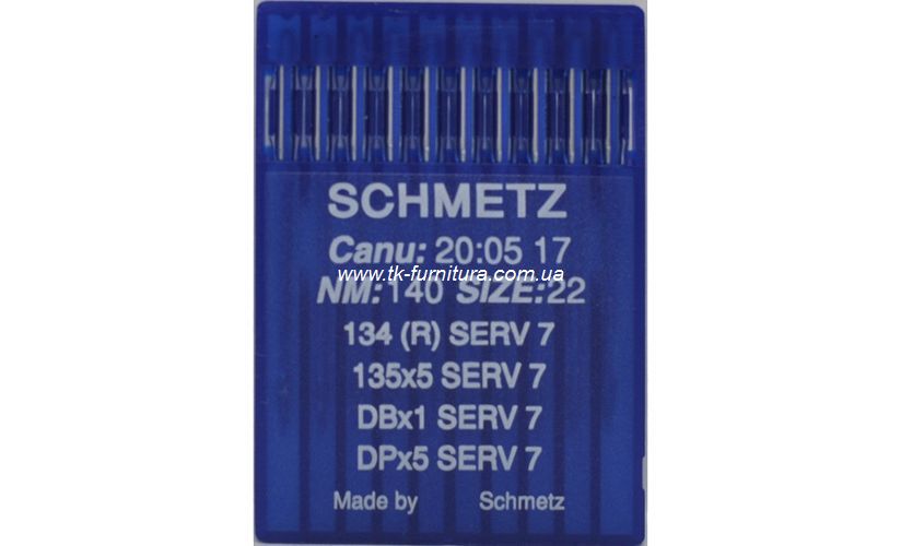 Голки DPx5 №140 (товста, кругле стандартне вістря), SCHMETZ
