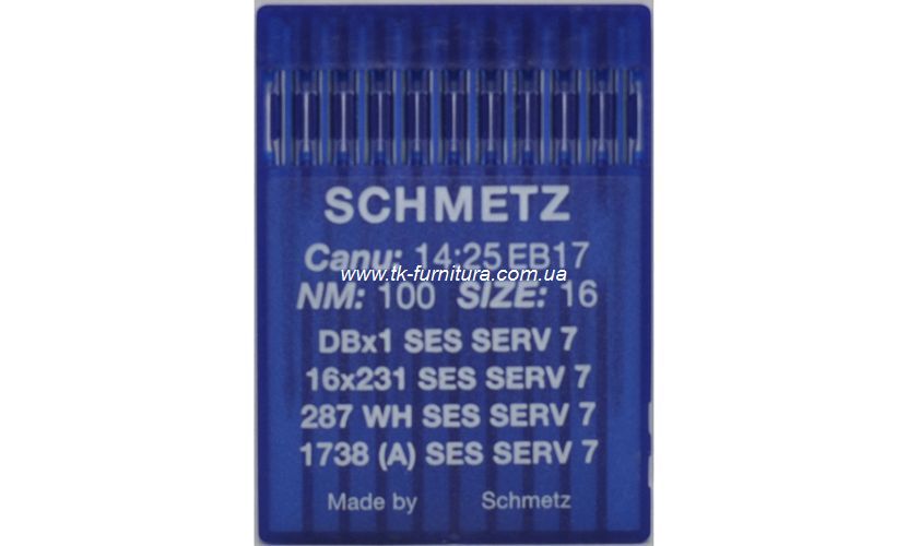 Голки DBx1 №100 (тонка, сферичне тонке вістря), SCHMETZ