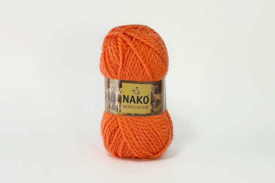 Пряжа Merino Bomb 100гр/120м NAKO, оранжевий темний, 115