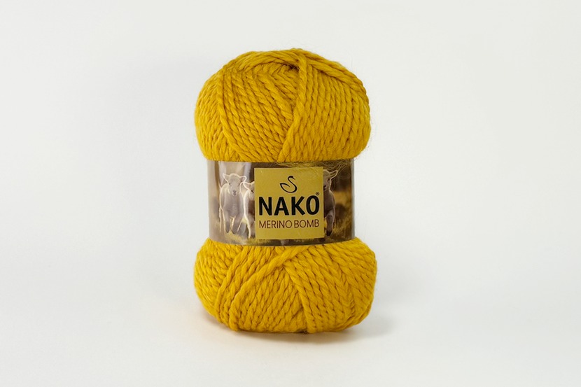 Пряжа Merino Bomb 100гр/120м NAKO, жовтий помаранчевий, 10658