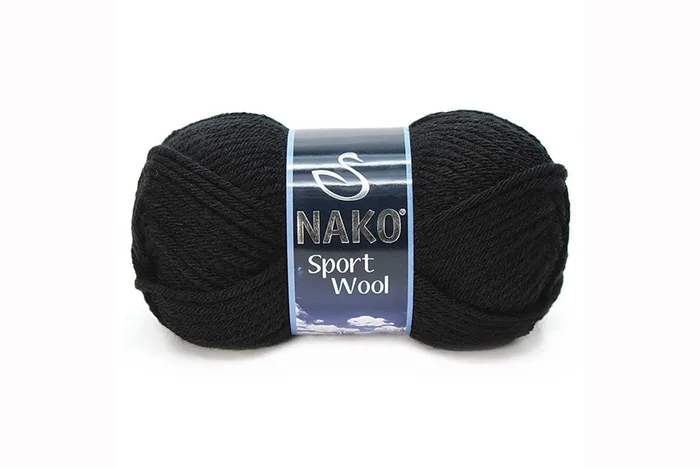 Пряжа Sport wool 100гр/120м NAKO, чорний