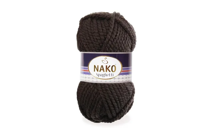 Пряжа Spaghetti 100гр/60м NAKO, коричневий темний, 4987