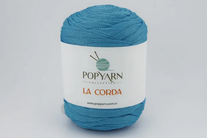 Пряжа La Corda 250гр/100м POPYARN, блакитний яскравий, 1235