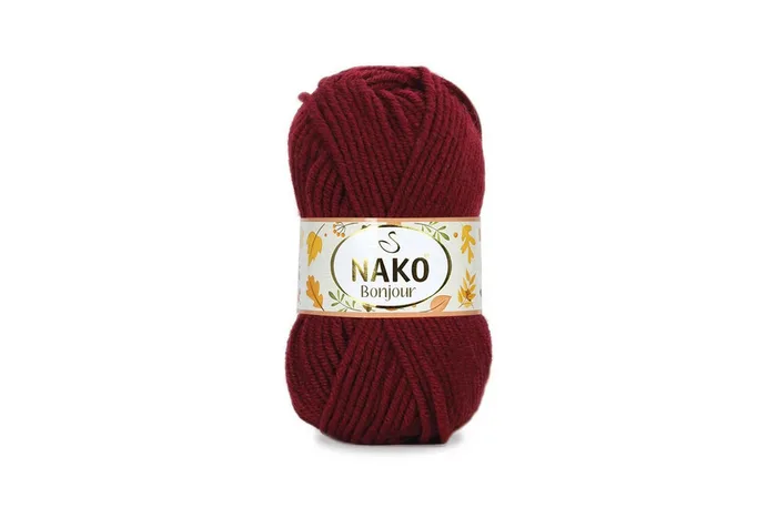 Пряжа Naco bonjour 100гр/110м NAKO, бордовий коричневий, 2581