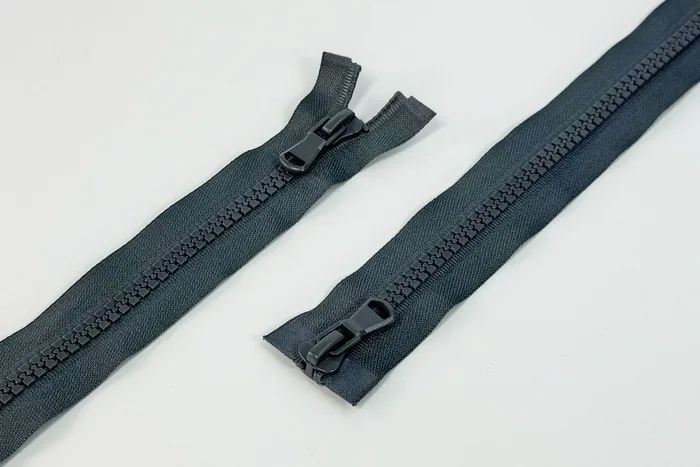 Блискавка трактор T10, 2 замки, 100 см MH, блакитний сірий