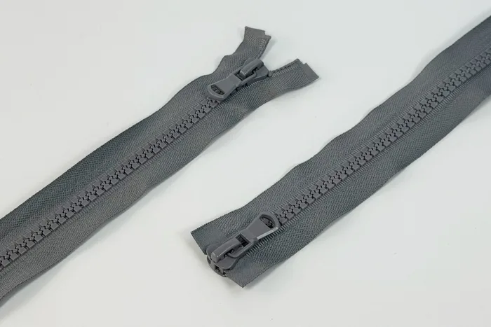Блискавка трактор T10, 2 замки, 100 см MH, сірий