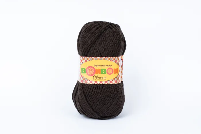 Пряжа Bonbon classic 100гр/200м NAKO, коричневий темний, 98582