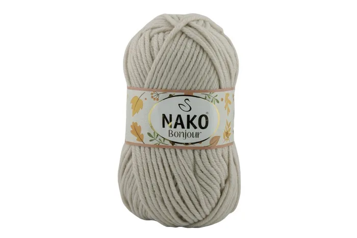 Пряжа Naco bonjour 100гр/110м NAKO, молочний бежевий, 23691