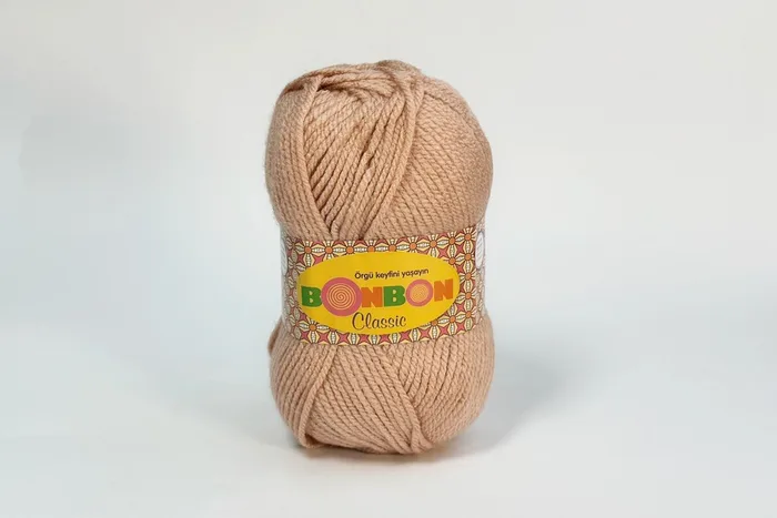 Пряжа Bonbon classic 100гр/200м NAKO, персиковий блідий, 98637