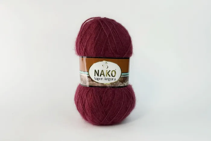 Пряжа Super angora 100гр/395м NAKO, малиновий темний, 456