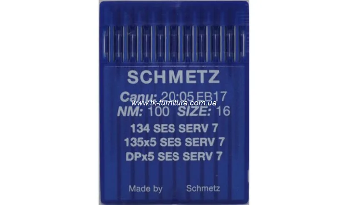 Голки DPx5 №100 (товста, сферичне тонке вістря), SCHMETZ