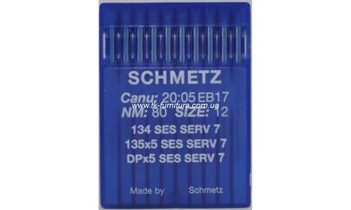 Голки DPx5 №80 (товста, сферичне тонке вістря), SCHMETZ