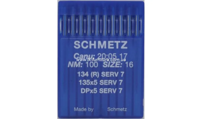 Голки DPx5 №100 (товста, кругле стандартне вістря), SCHMETZ