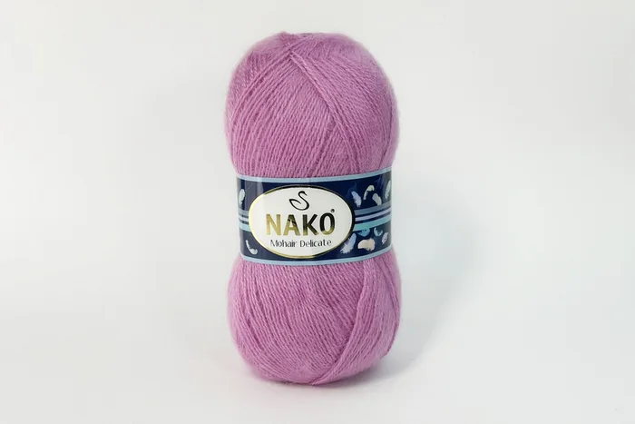 Пряжа Mohair Delikate 100гр/500м NAKO, бузковий рожевий, 1249