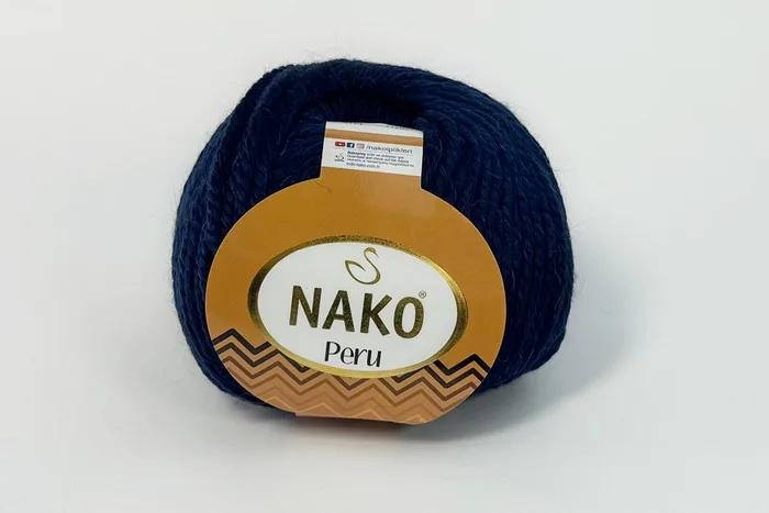Пряжа Peru 100гр/130м NAKO, синій темний, 6194