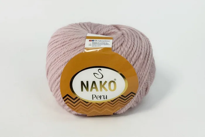 Пряжа Peru 100гр/130м NAKO, пудровий рожевий, 10639