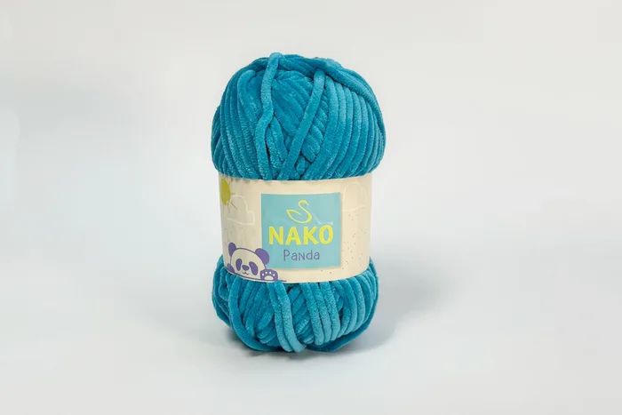 Пряжа Nako panda 100гр/120м, блакитний яскравий, 3124
