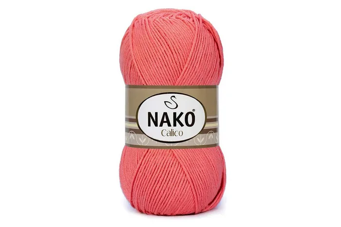 Пряжа Calico 100гр/245м NAKO, кораловий червоний, 11037