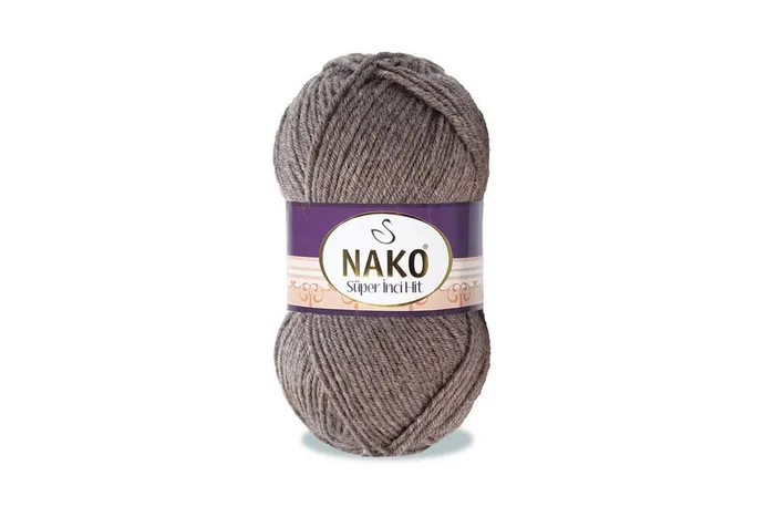 Пряжа Super inci hit 100гр/180м NAKO, какао сірий, 1367